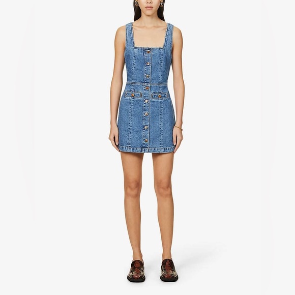 REFORMATION Dionne Stretch-Denim Mini Dress - Picture 3 of 8